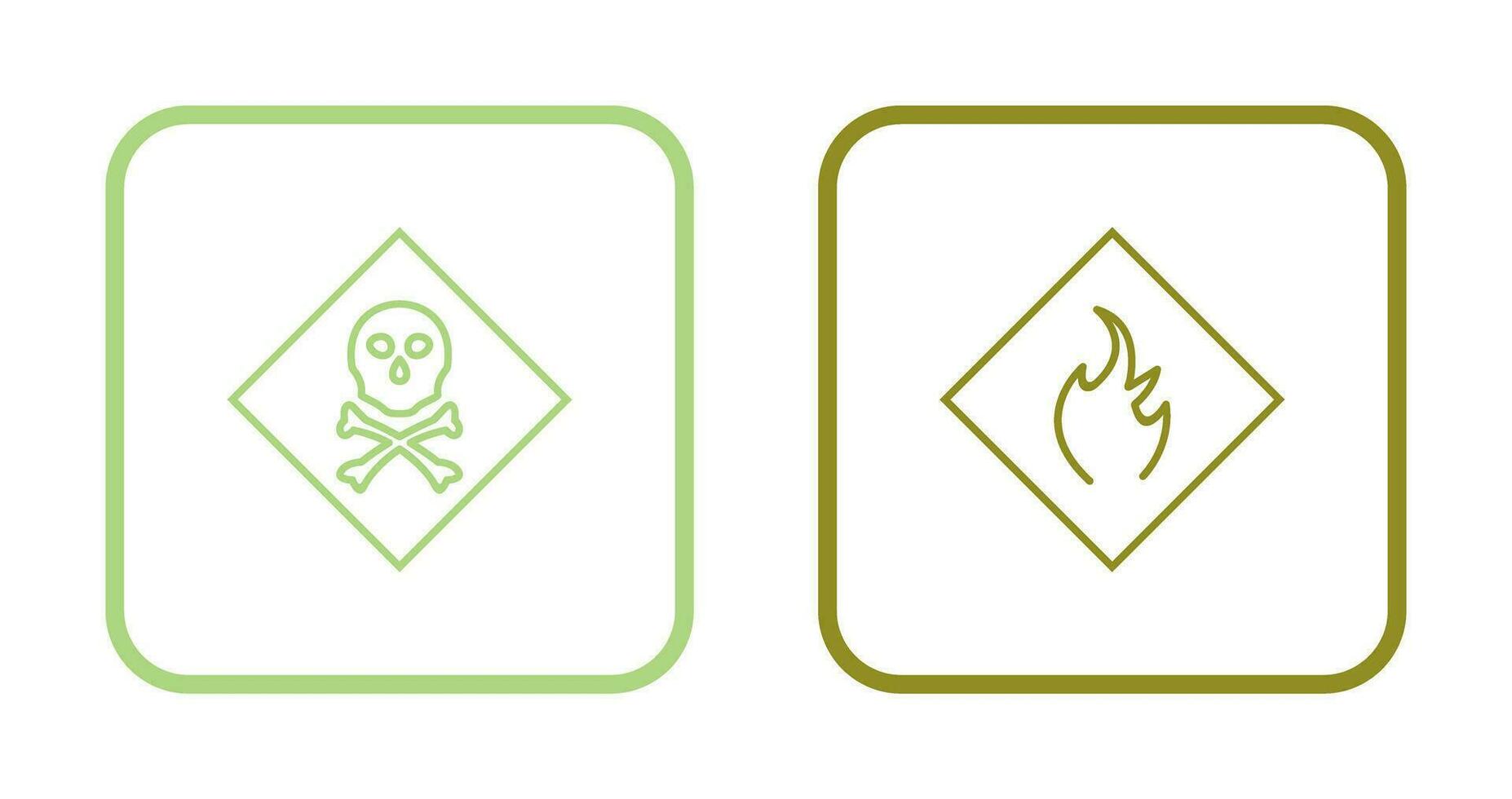toxique gaz et danger de flamme icône vecteur