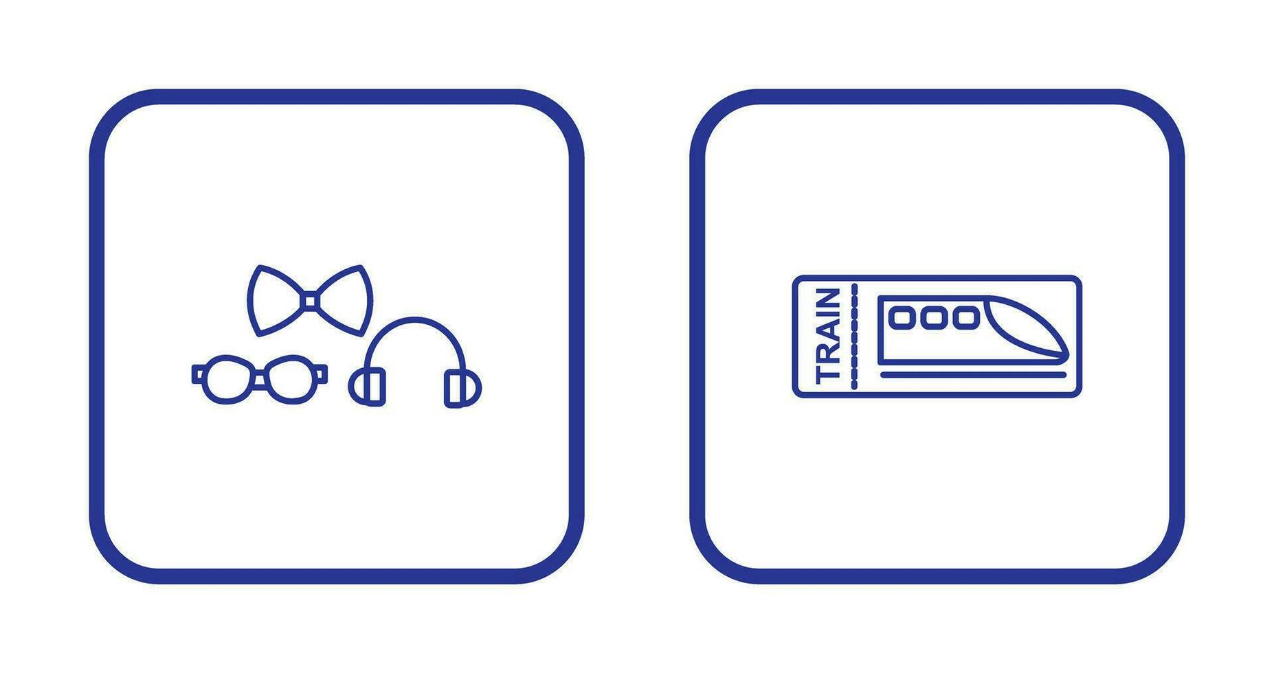 accessoires et billet icône vecteur