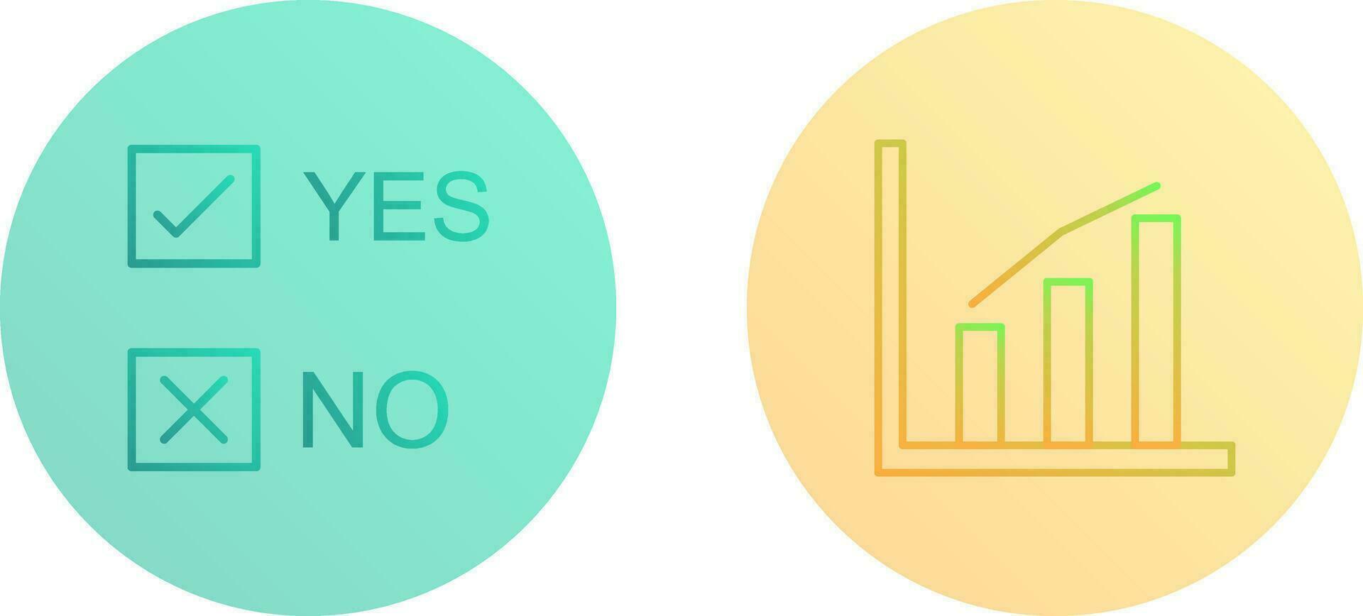 Oui non option et statistiques icône vecteur