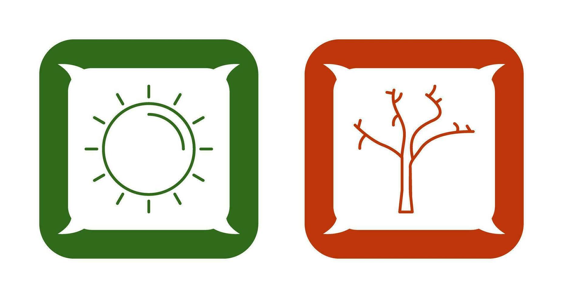 Soleil et arbre icône vecteur