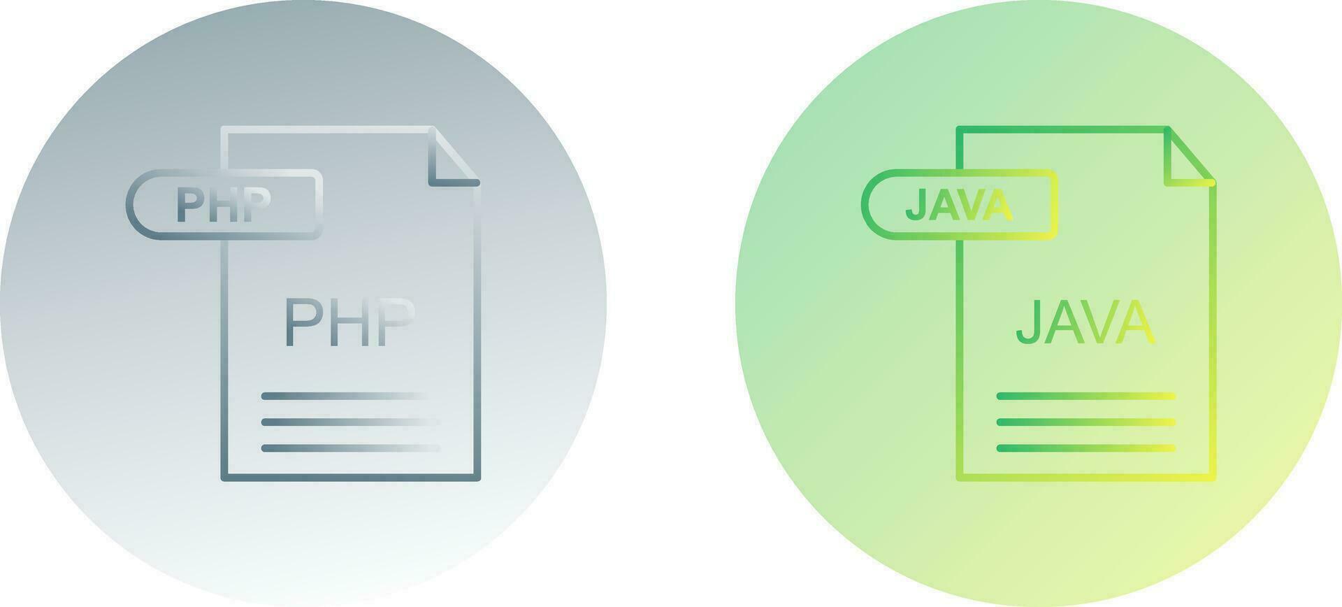 php et Java icône vecteur