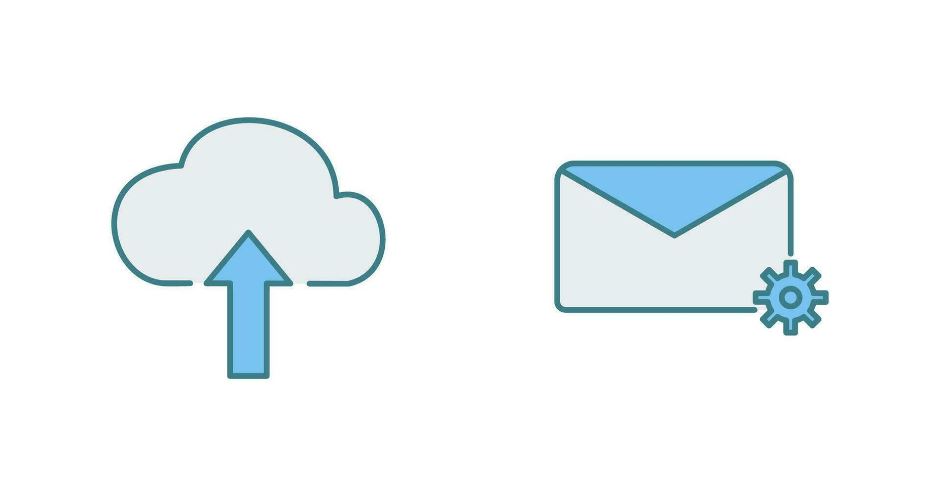 télécharger à nuage et message réglages icône vecteur