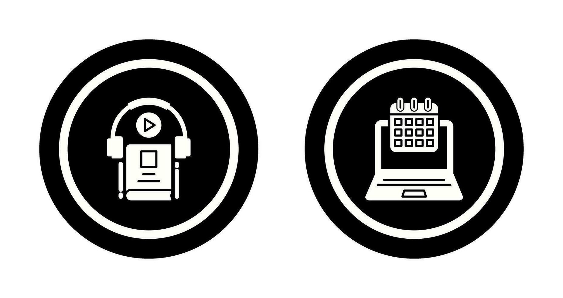 calendrier et l'audio livre icône vecteur