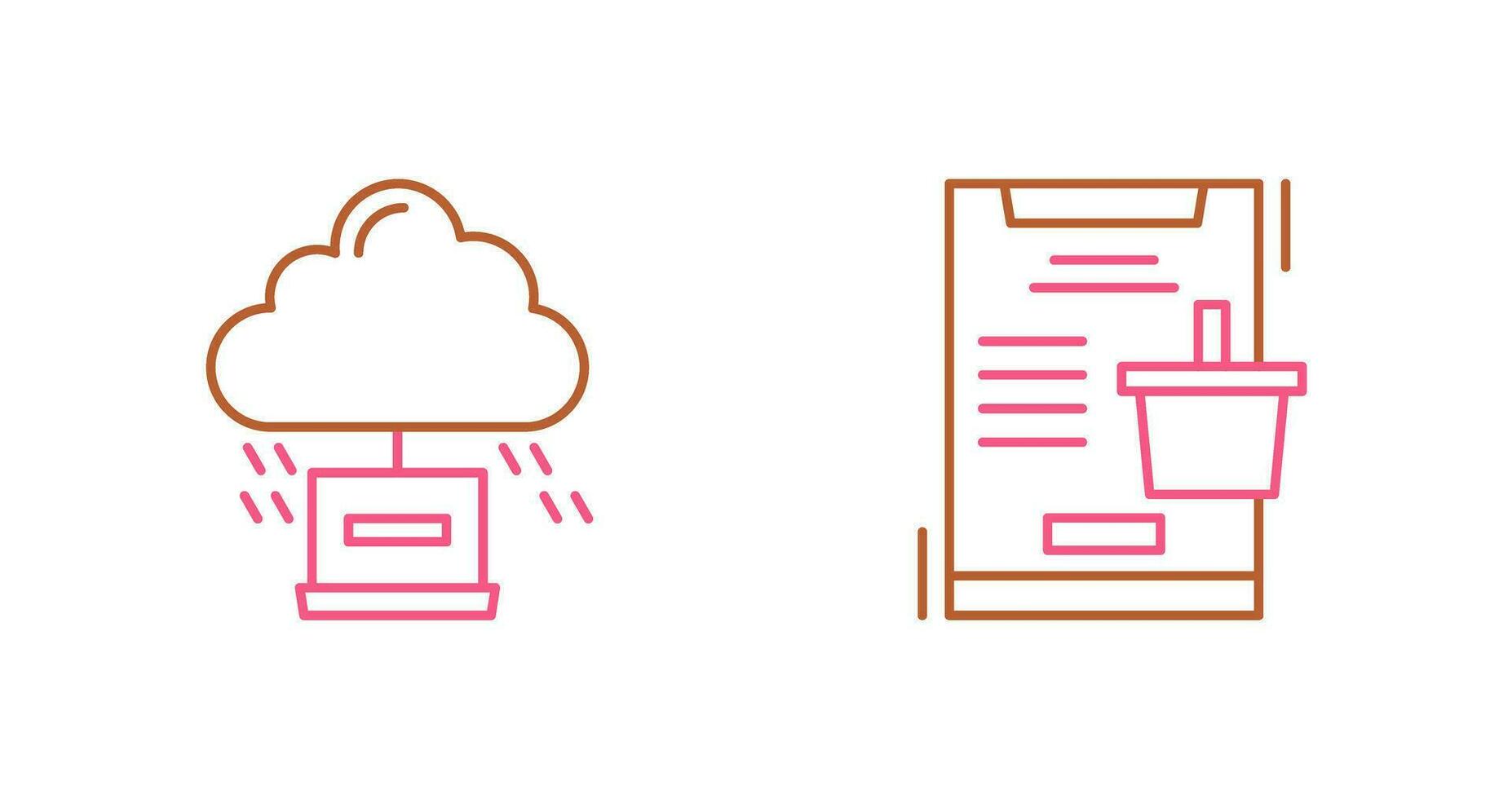 nuage l'informatique et en ligne achats icône vecteur