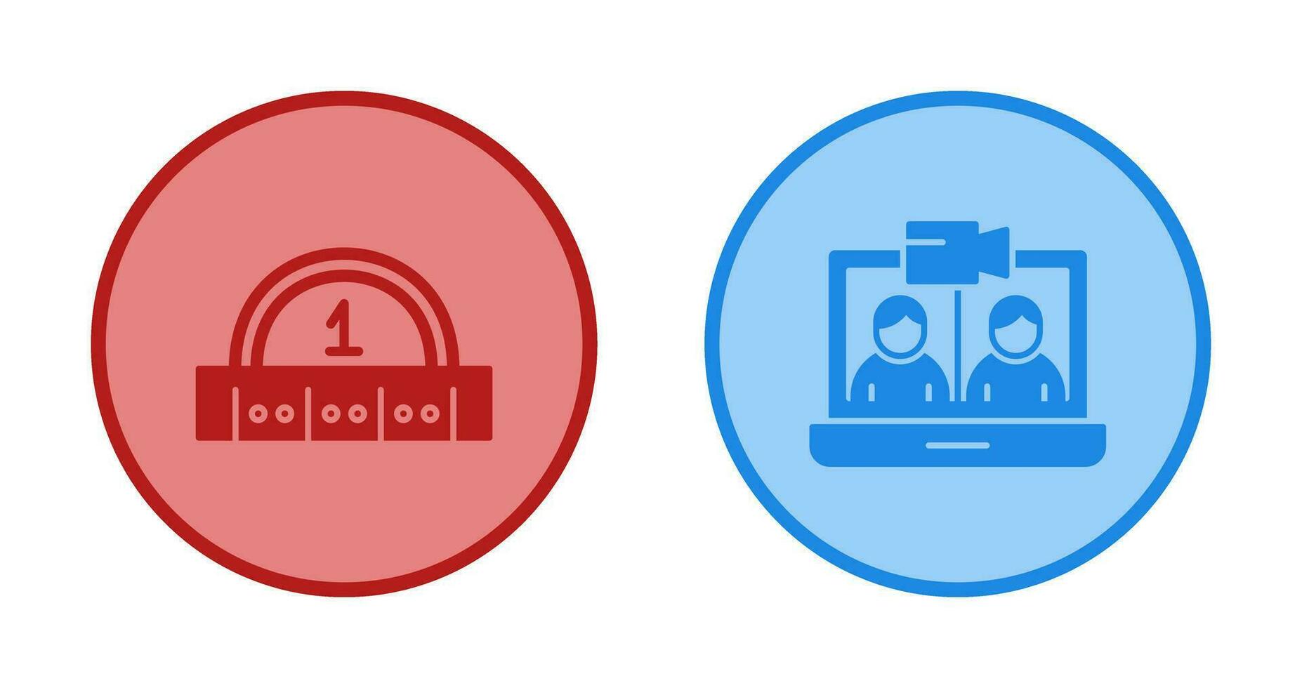 vidéo conférence et règle icône vecteur