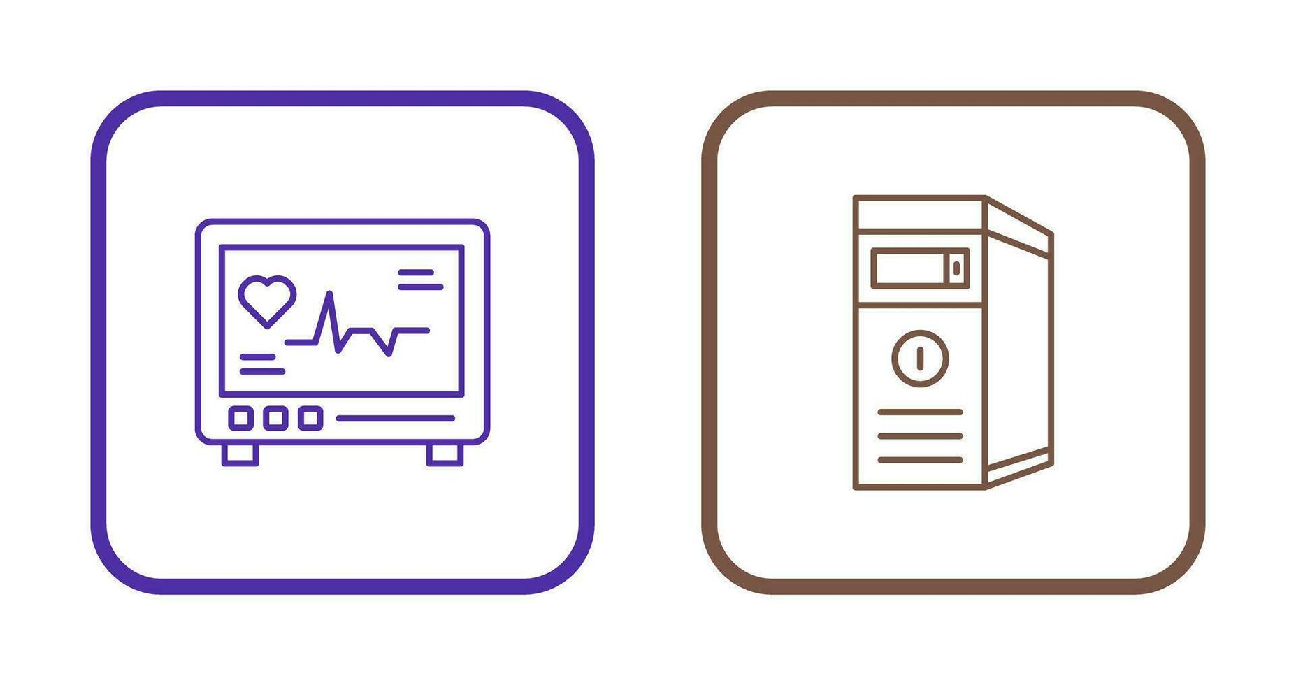 cardiogramme et CPU icône vecteur