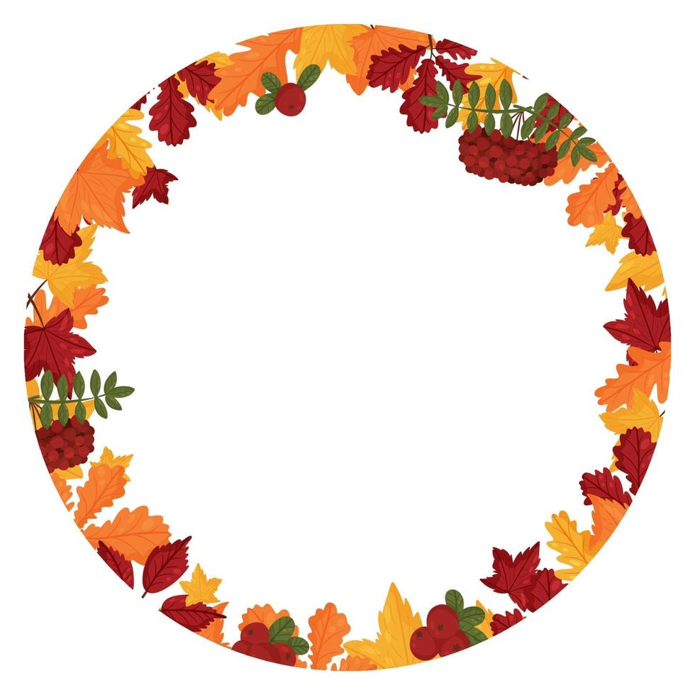 bannière avec des feuilles d'automne colorées. style de dessin animé de vecteur