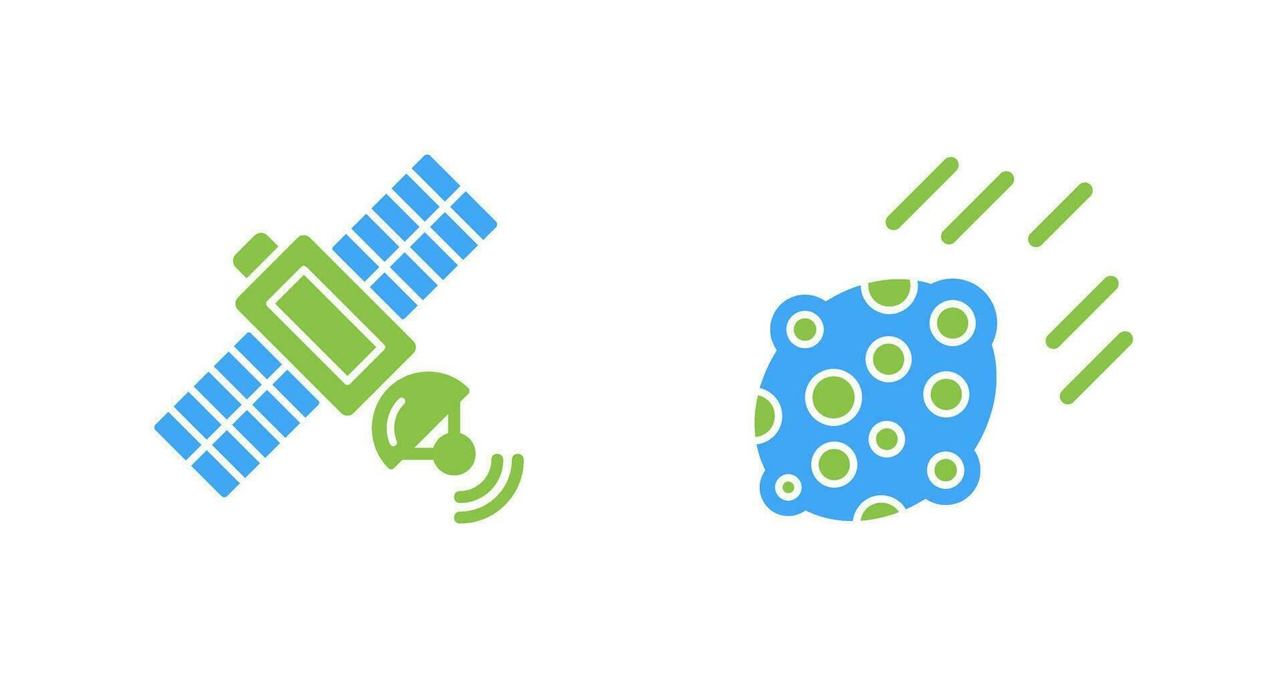 satellite et astéroïde icône vecteur