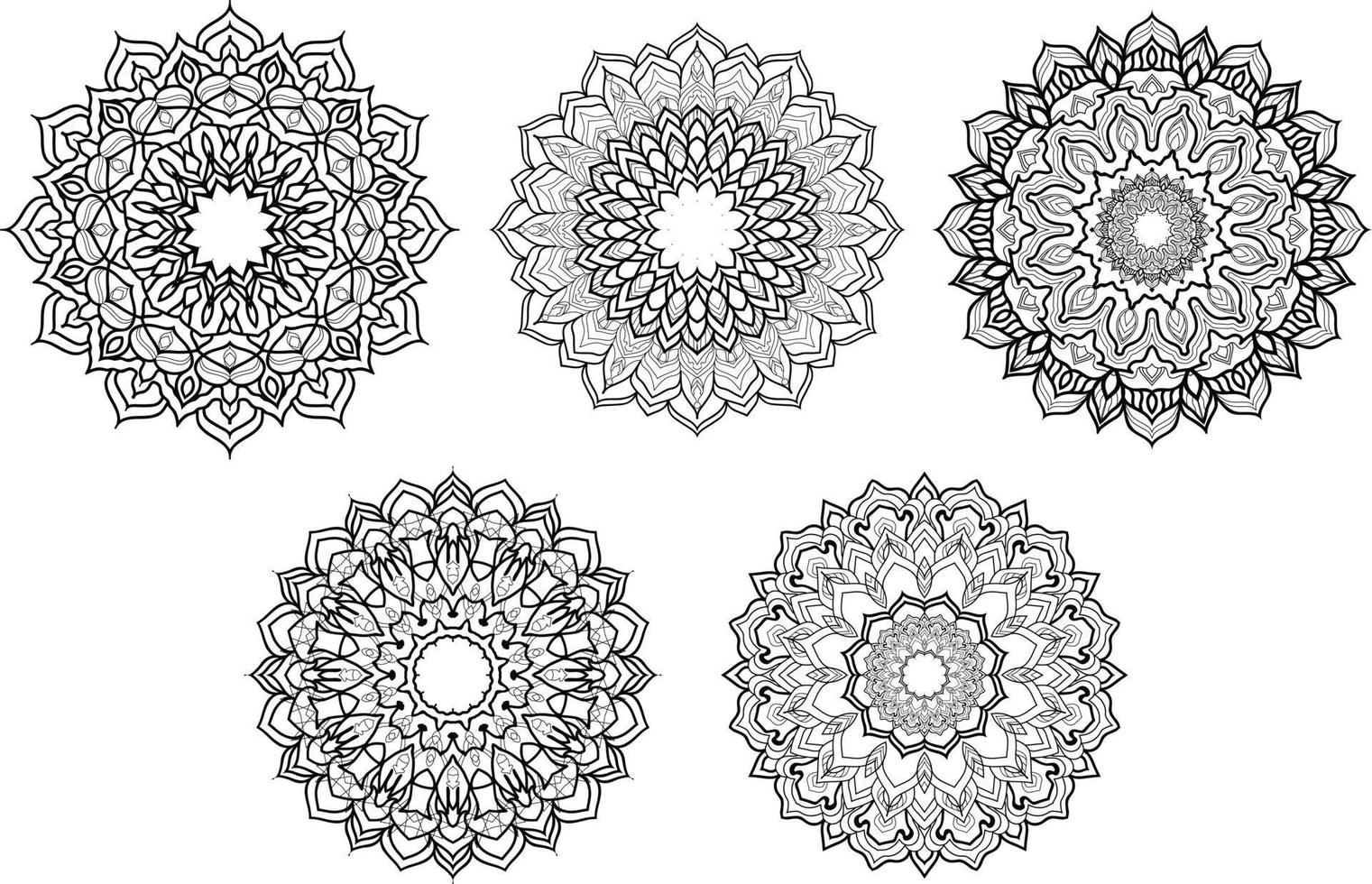 mandala de fleurs pour colorier vactor vecteur