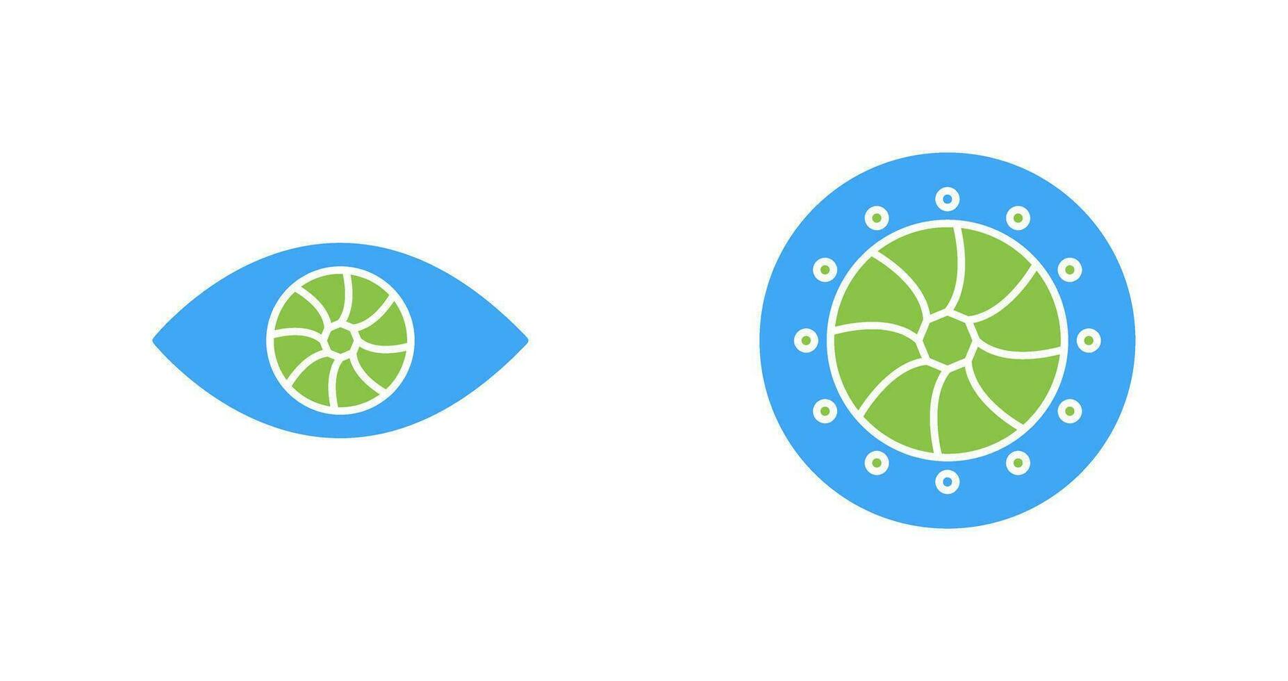 œil et optique diaphragme icône vecteur