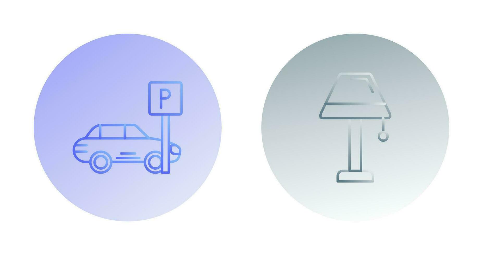 parking et lampe icône vecteur