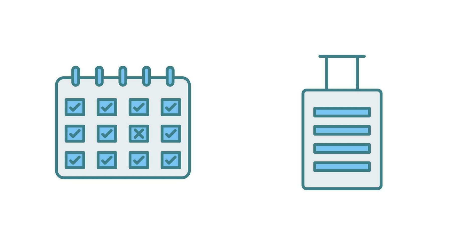 marqué calendrier et bagage icône vecteur
