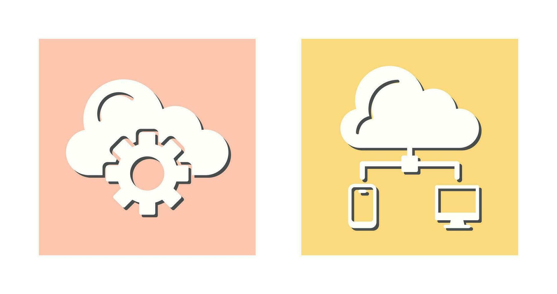 nuage l'informatique et nuage icône vecteur