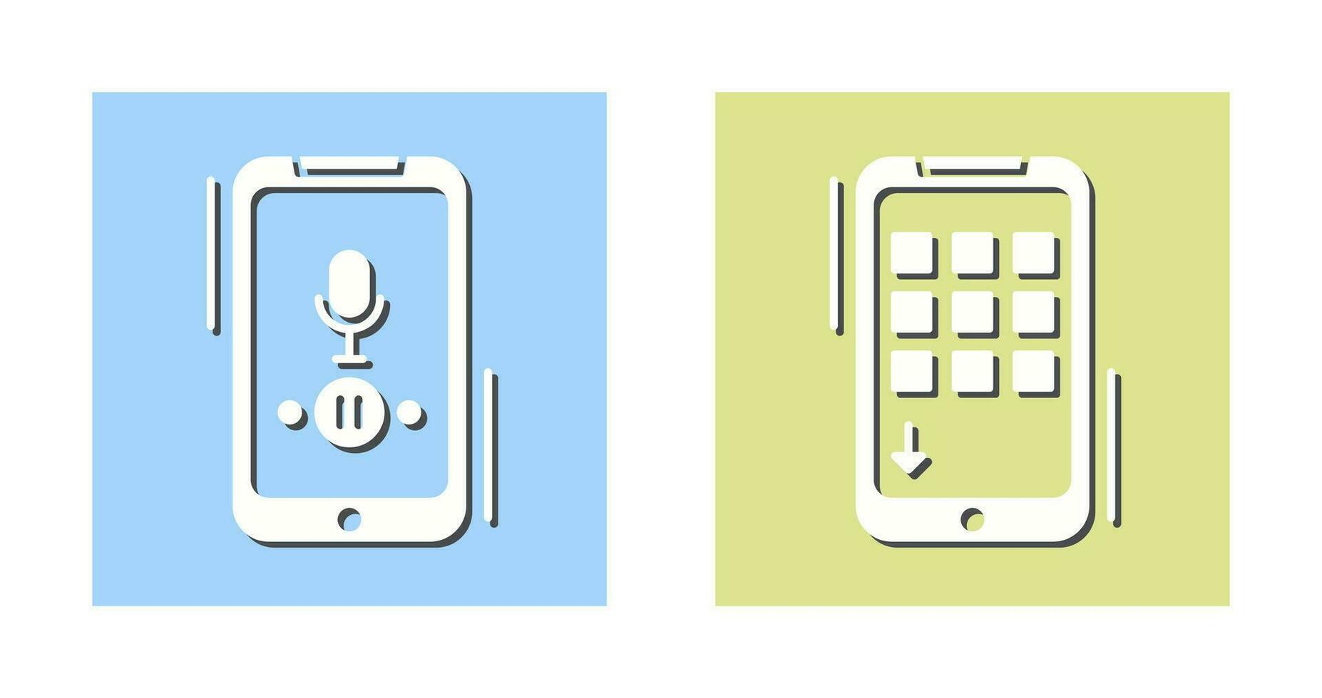 voix record et dispositif icône vecteur