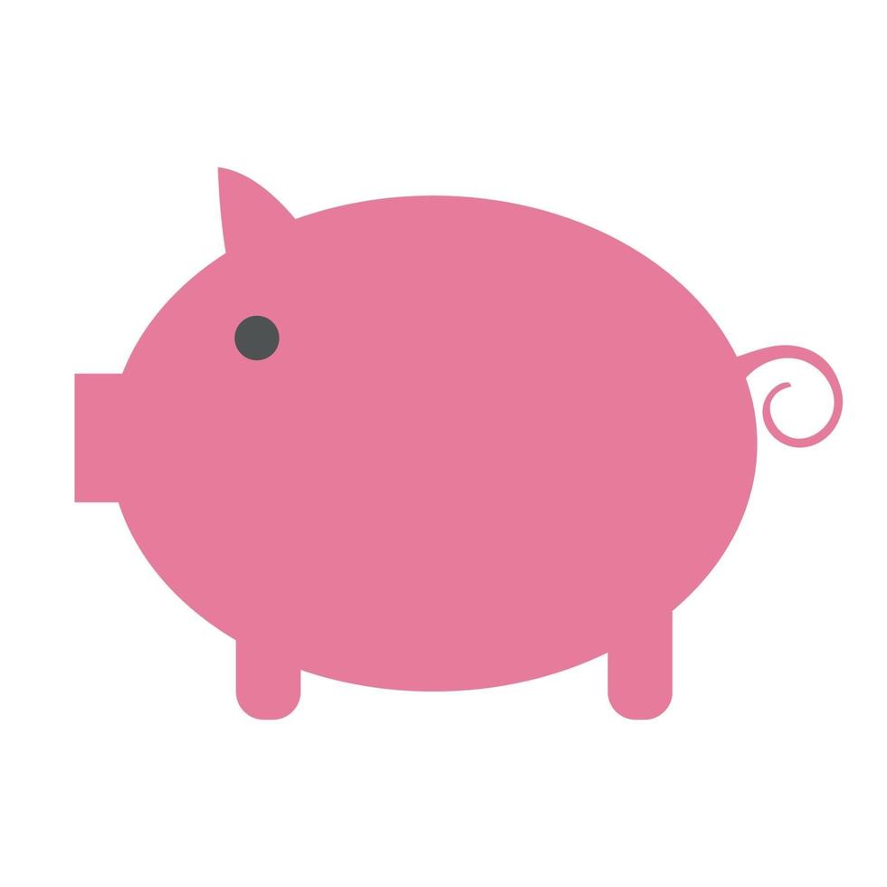 cochon rose, petit cochon de dessin animé vecteur