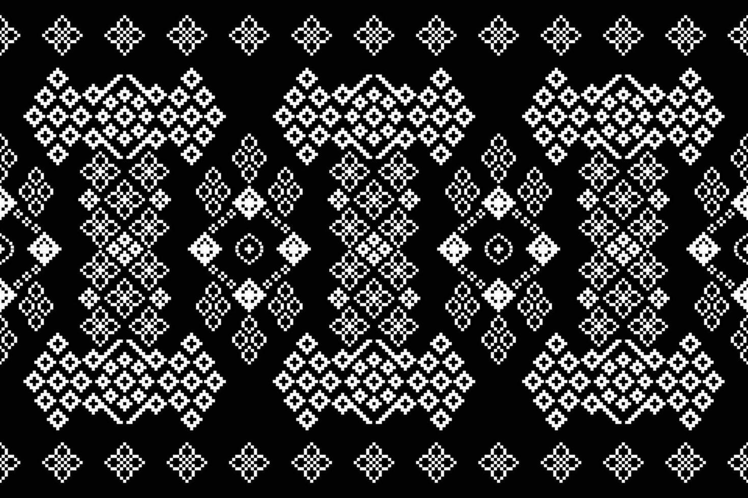 ethnique géométrique en tissu modèle traverser point.ikat broderie ethnique Oriental pixel modèle noir Contexte. abstrait, vecteur, illustration. texture, vêtements, cadre, décoration, motifs, soie fond d'écran. vecteur