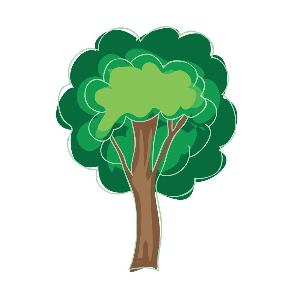 arbre de dessin animé. décor naturel vecteur