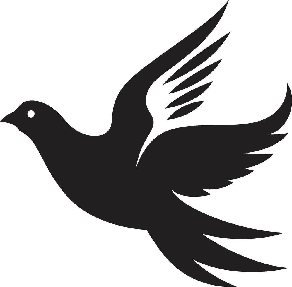 noir Colombe vecteur logo avec swoosh une dynamique et énergique conception noir Colombe vecteur logo avec ailes propager une symbole de liberté et vol