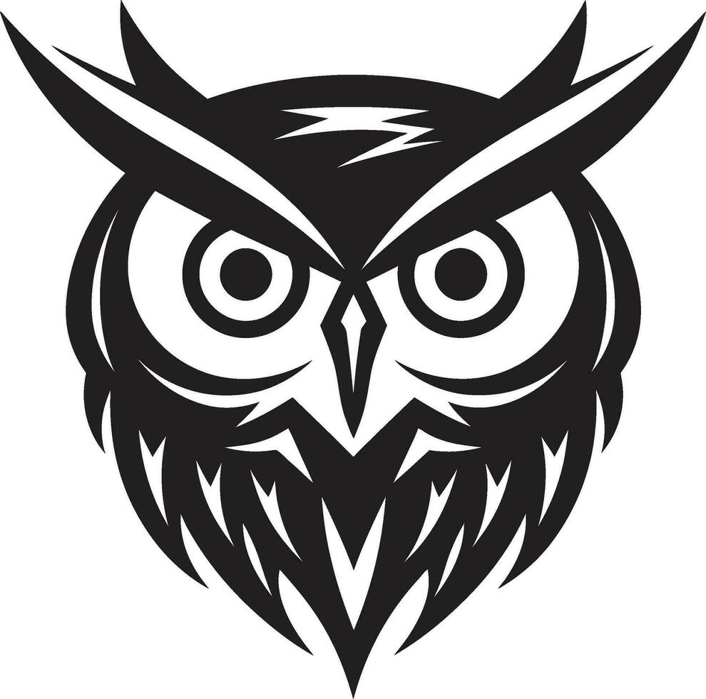 hibou mascotte logo séries nocturne Gardien hibou vecteur