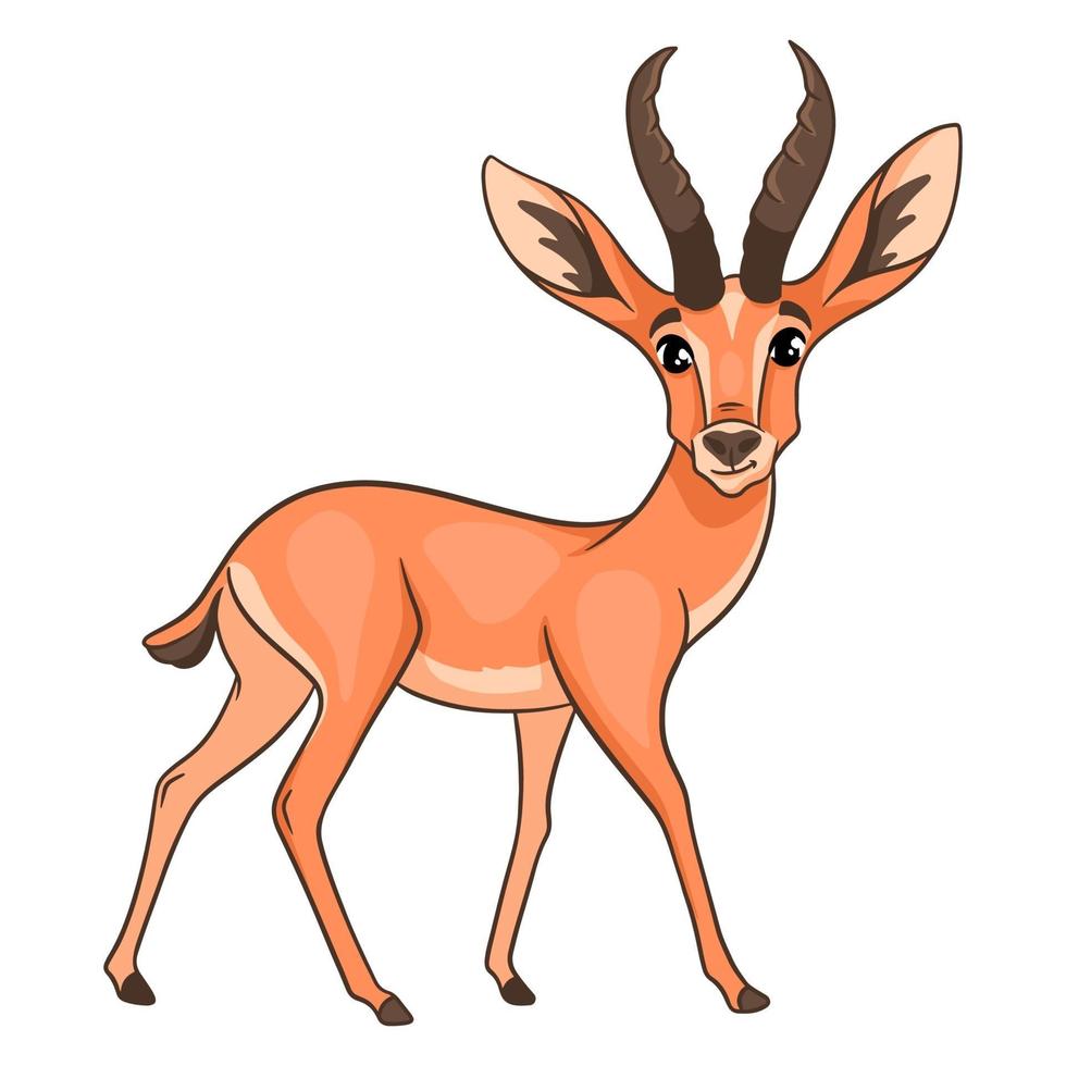 gazelle drôle de personnage animal en style cartoon. vecteur
