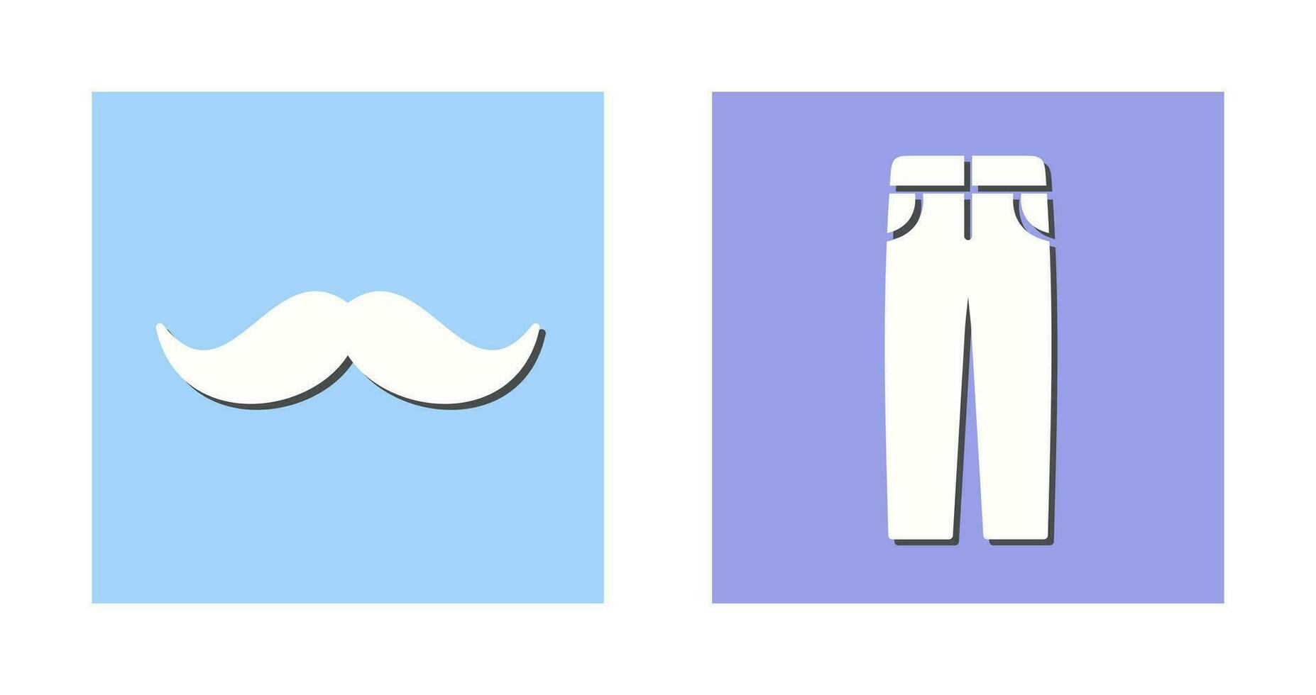 moustache Hommes un pantalon icône vecteur