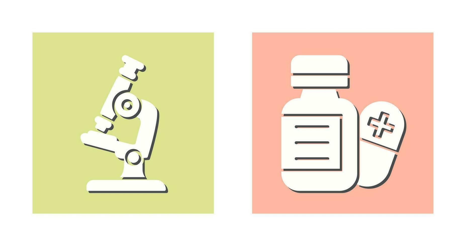microscope et pilule icône vecteur