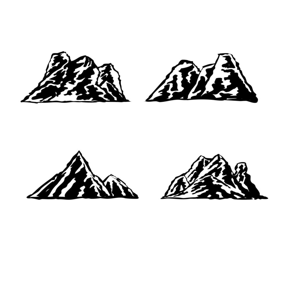 ensemble d'illustrations de montagne pour élément de logo et badge vecteur