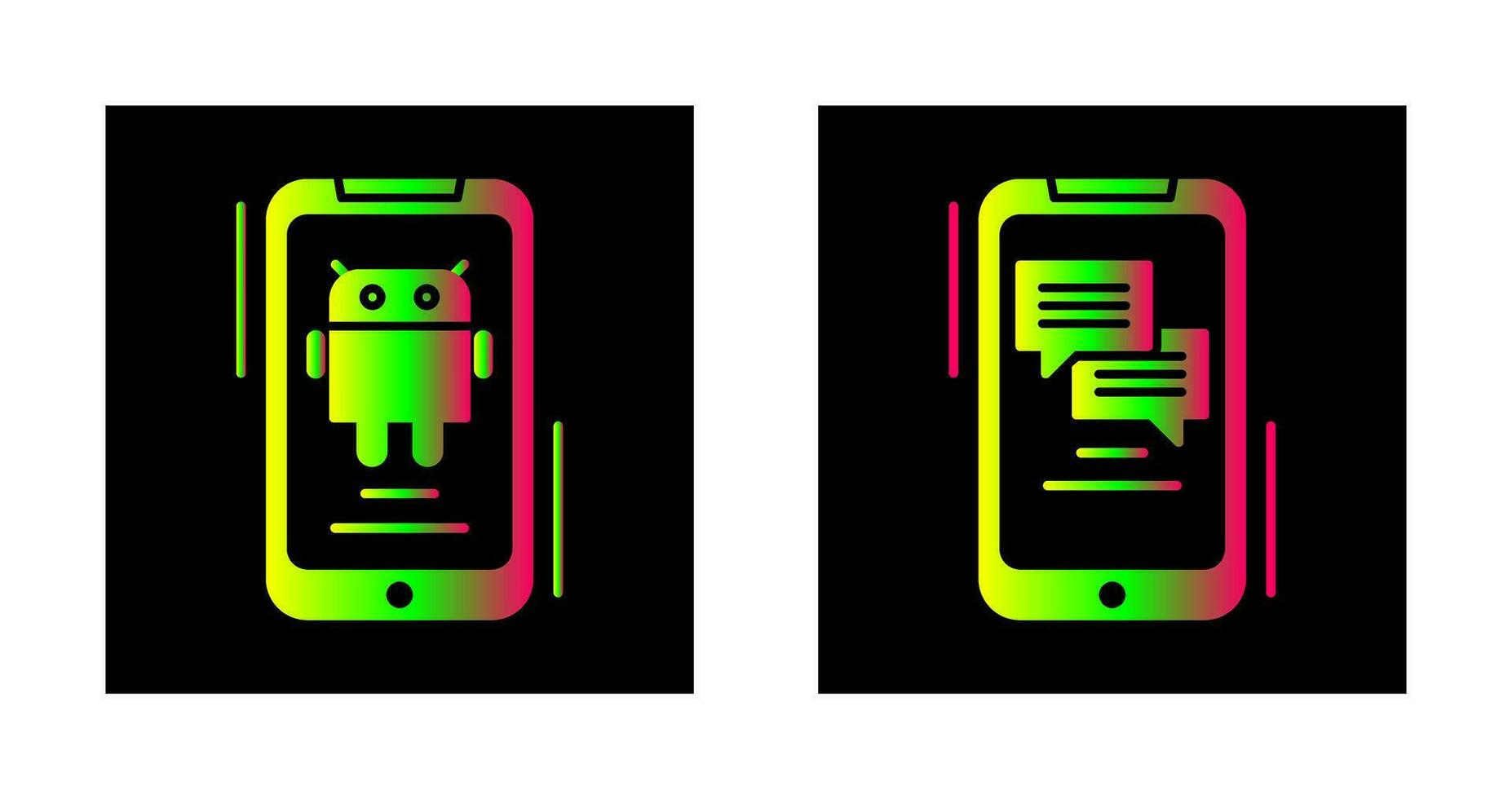 Android et texte icône vecteur