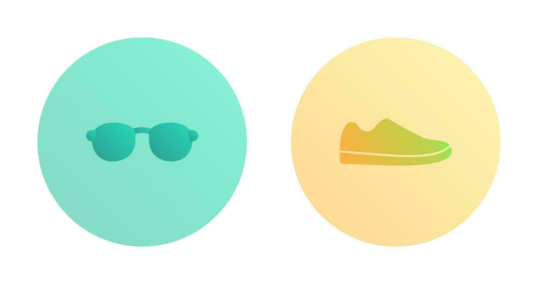 des lunettes de soleil et chaussure icône vecteur