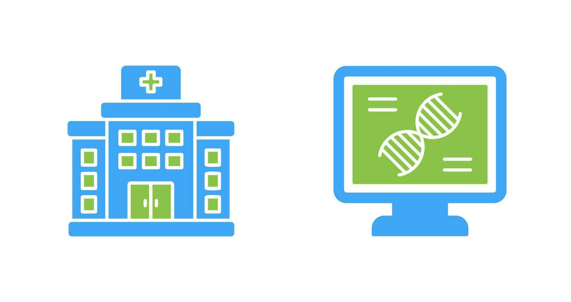 ADN et hôpital icône vecteur
