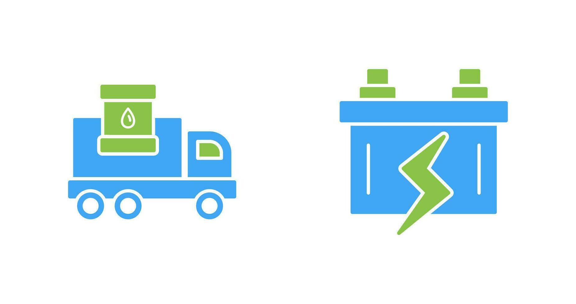 carburant un camion et batterie icône vecteur