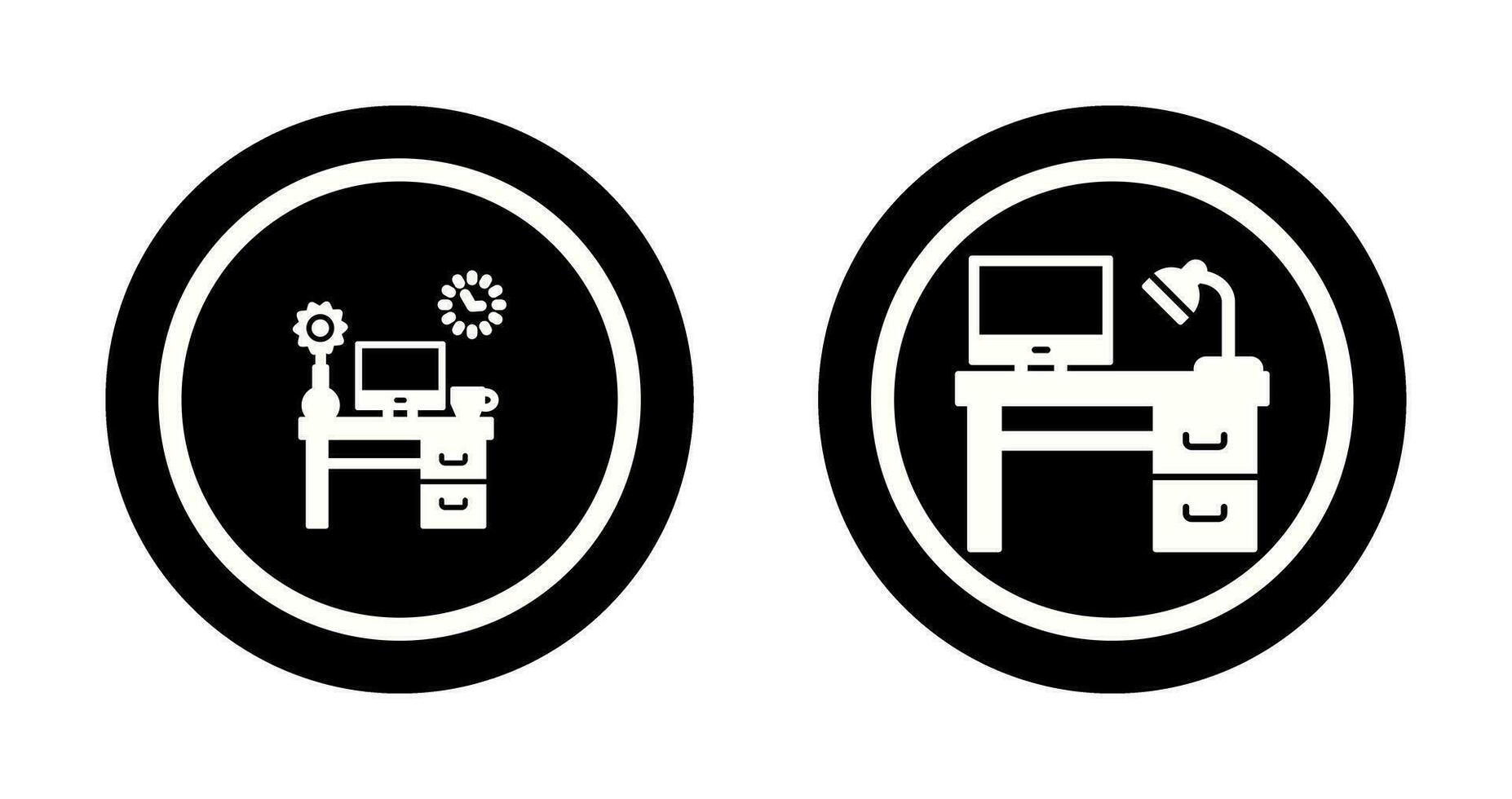 travail table et lieu de travail icône vecteur