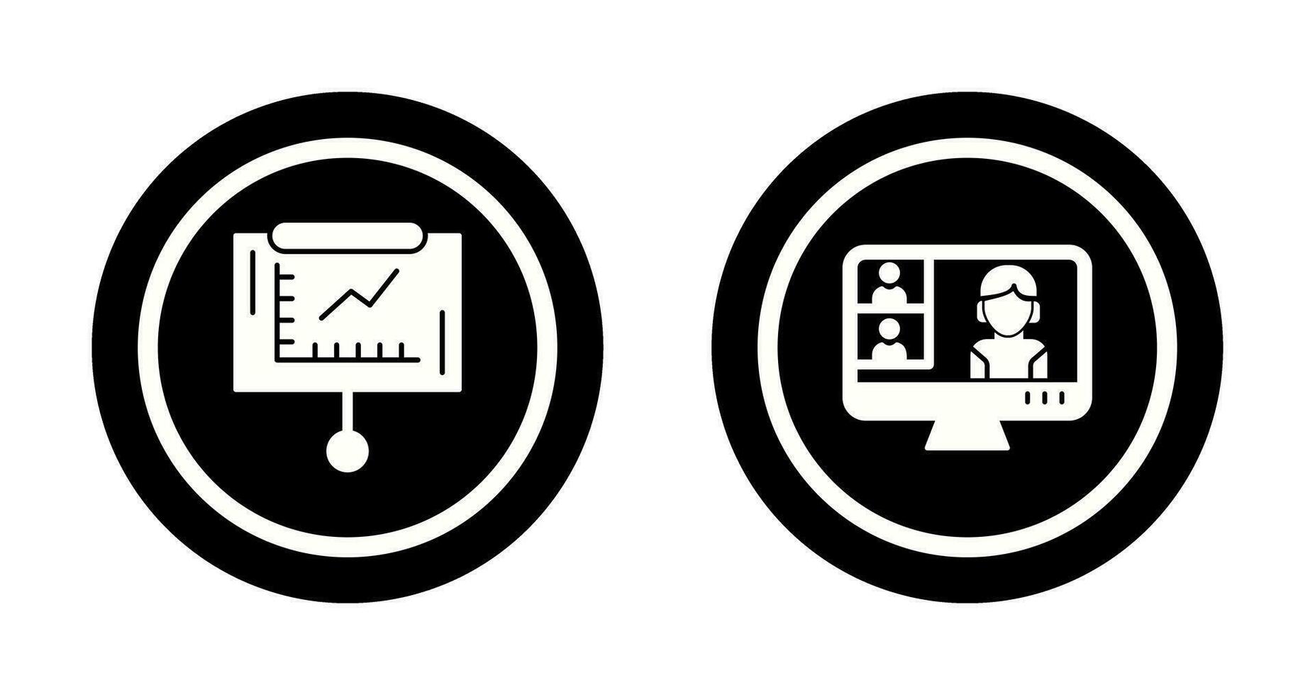 ligne graphique et conférence vidéo appel icône vecteur