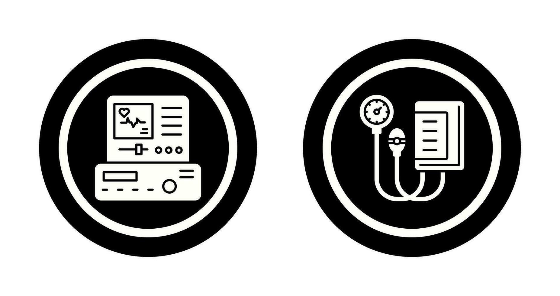 électrocardiogramme et du sang pression jauge icône vecteur