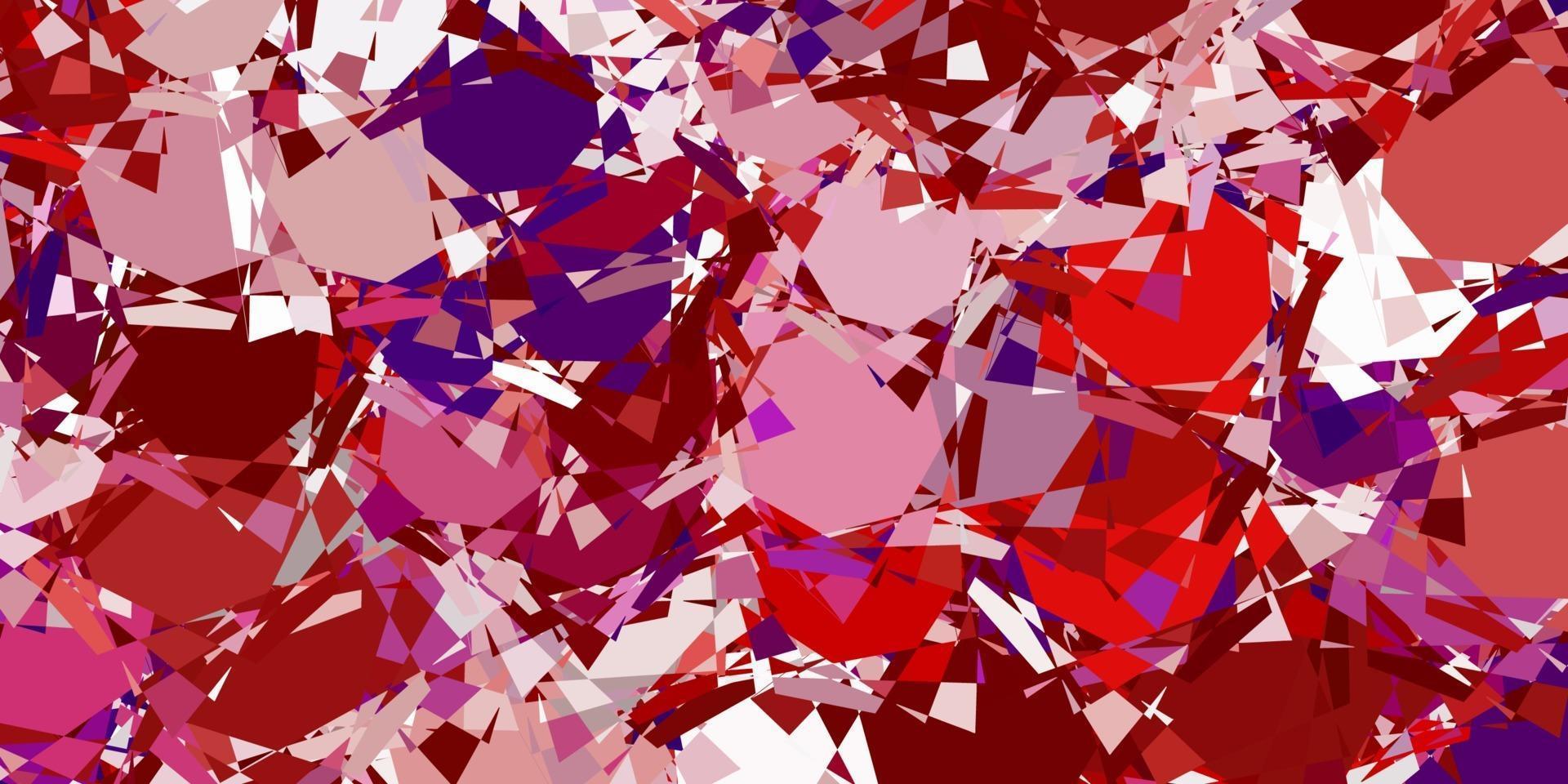 modèle vectoriel rose clair, rouge avec des formes polygonales.
