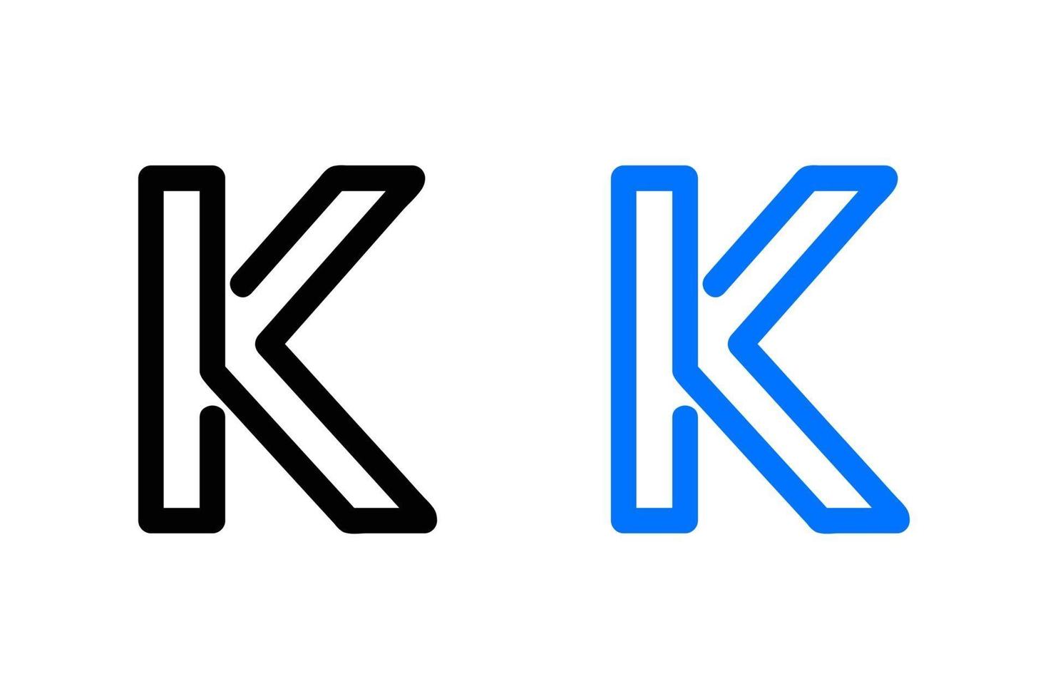 contour lettre k conception abstraite vecteur