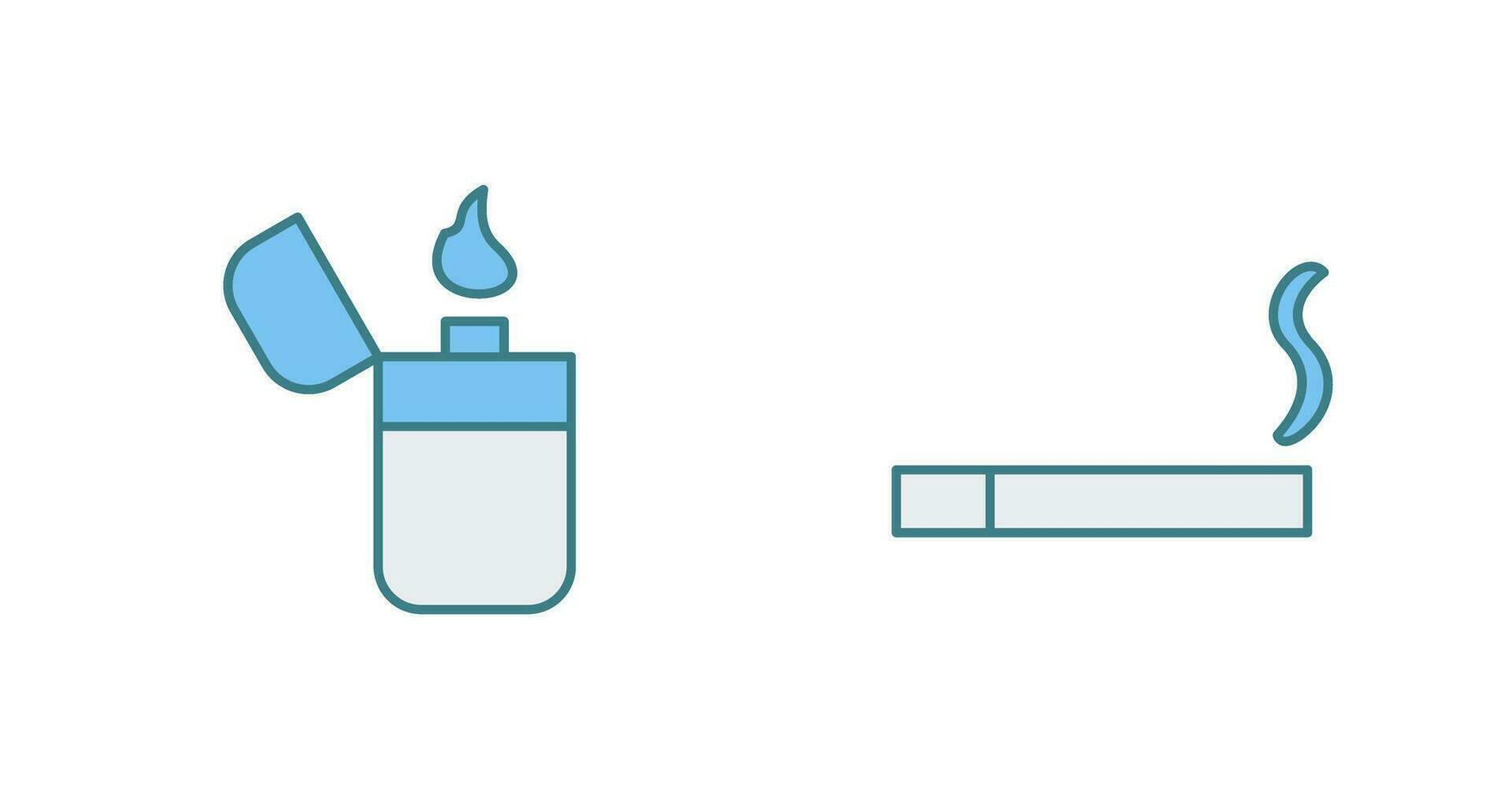 plus léger et allumé cigarette icône vecteur