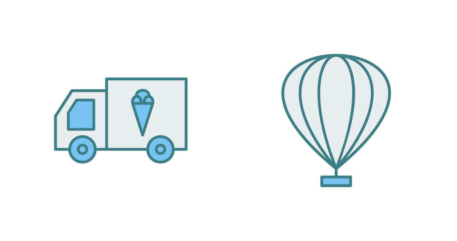 crème glacée van et air artisanat icône vecteur
