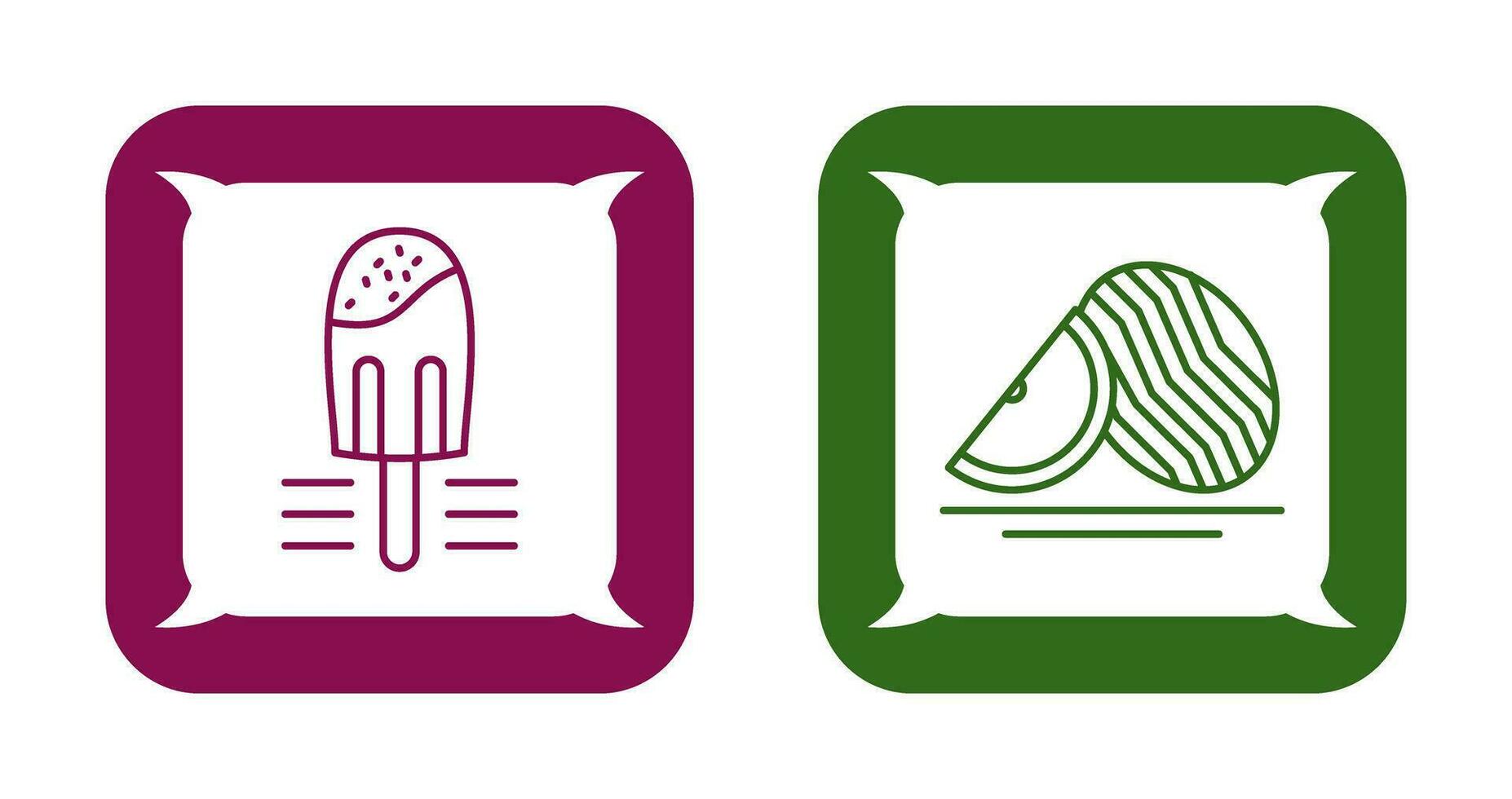 popsicle et pastèque icône vecteur