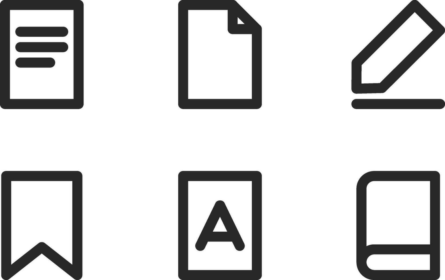 document icône ligne conception. vecteur livre signe, écrire et lis sur blanc papier symbole.
