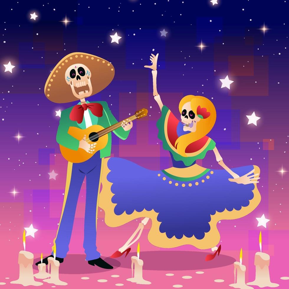 fête de dia de los muertos vecteur