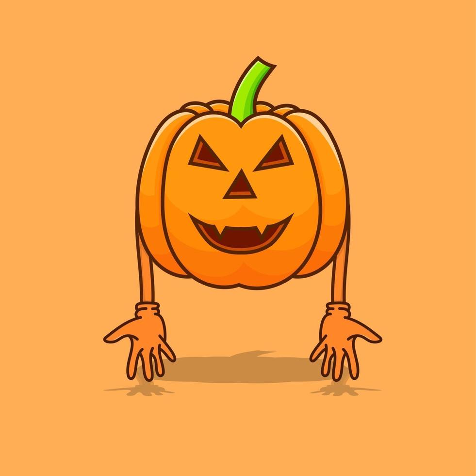 citrouille halloween isolé illustration effrayant vecteur avec la main
