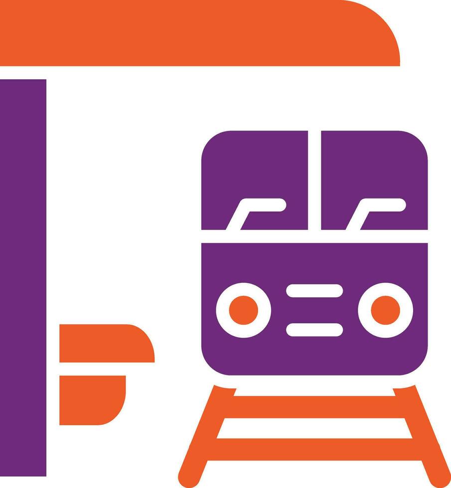 illustration de conception d'icône de vecteur de plate-forme de train