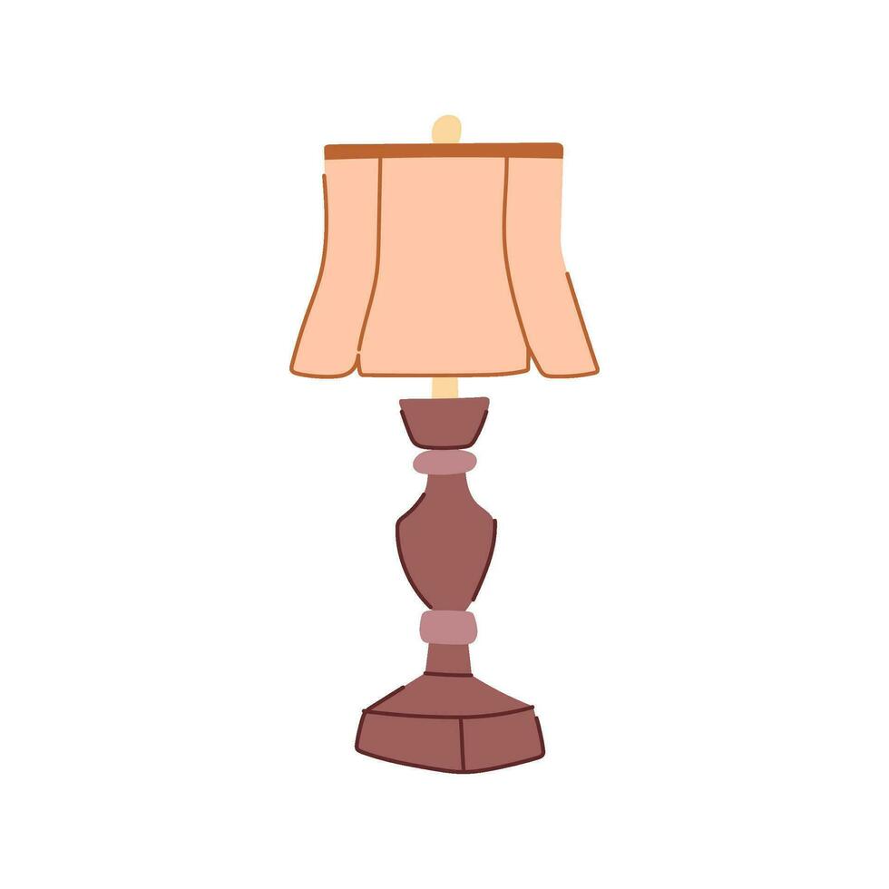 décoration ancien table lampe dessin animé vecteur illustration