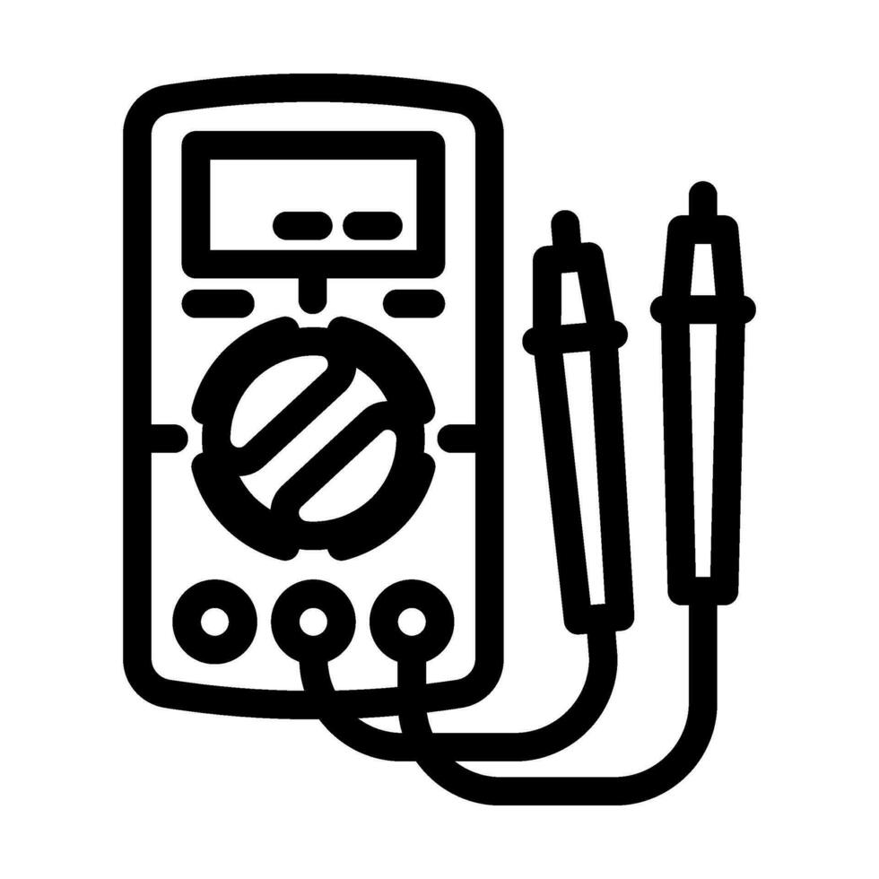 multimètre essai électronique ligne icône vecteur illustration