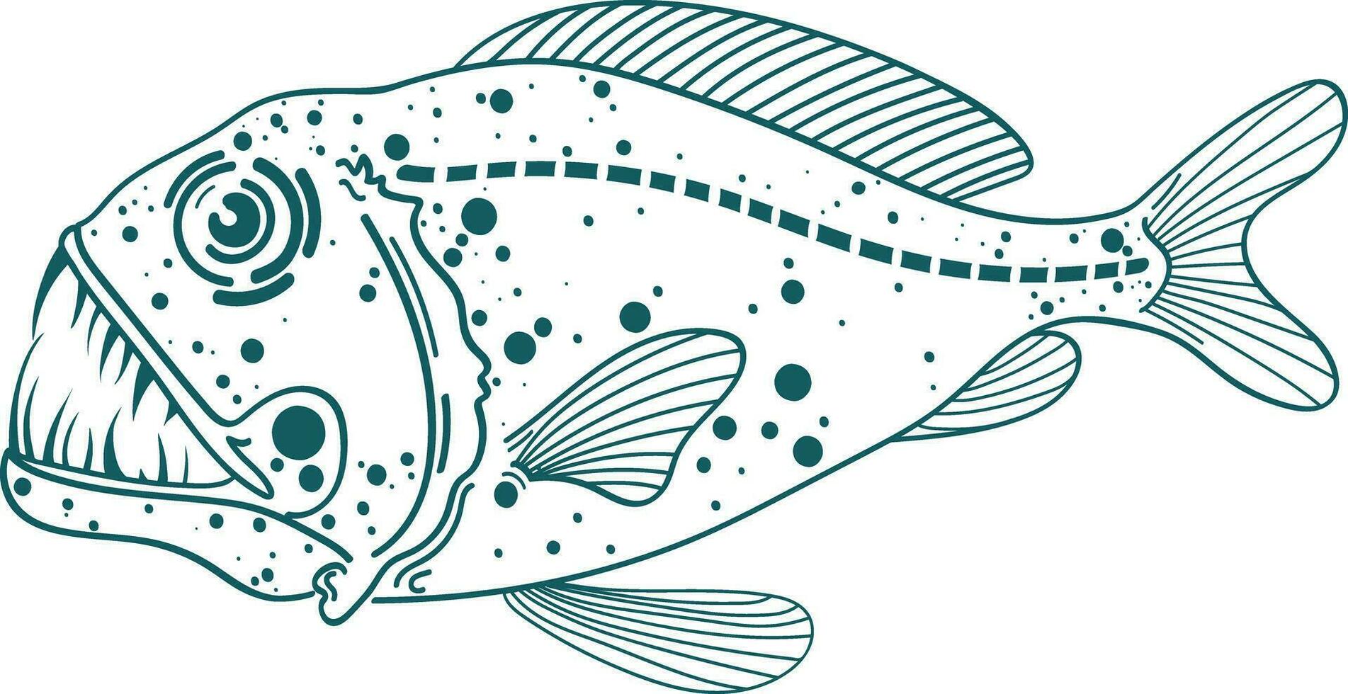 prédateur poisson par encre vecteur