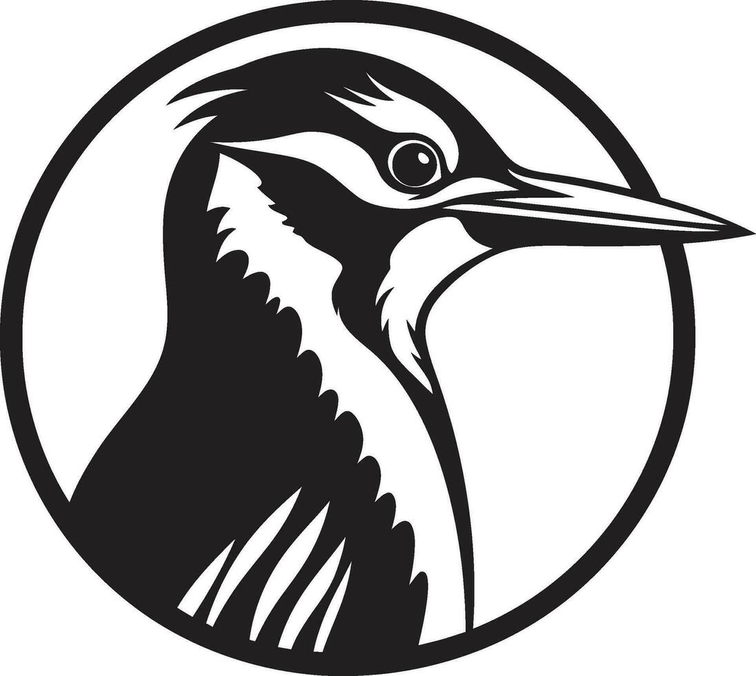 noir Pivert oiseau logo conception travail du bois Pivert oiseau logo conception noir travail du bois vecteur