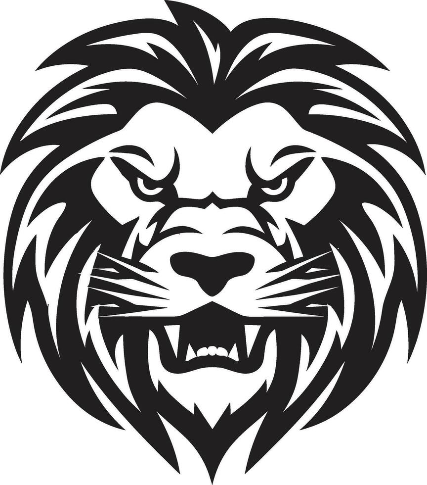 chasse la maîtrise noir vecteur Lion emblème royal rugir noir Lion vecteur logo