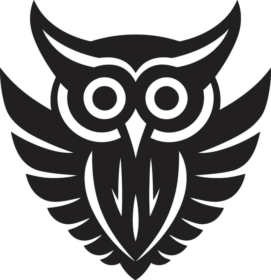 hibou avec croissant lune graphique capricieux hibou conception élément vecteur