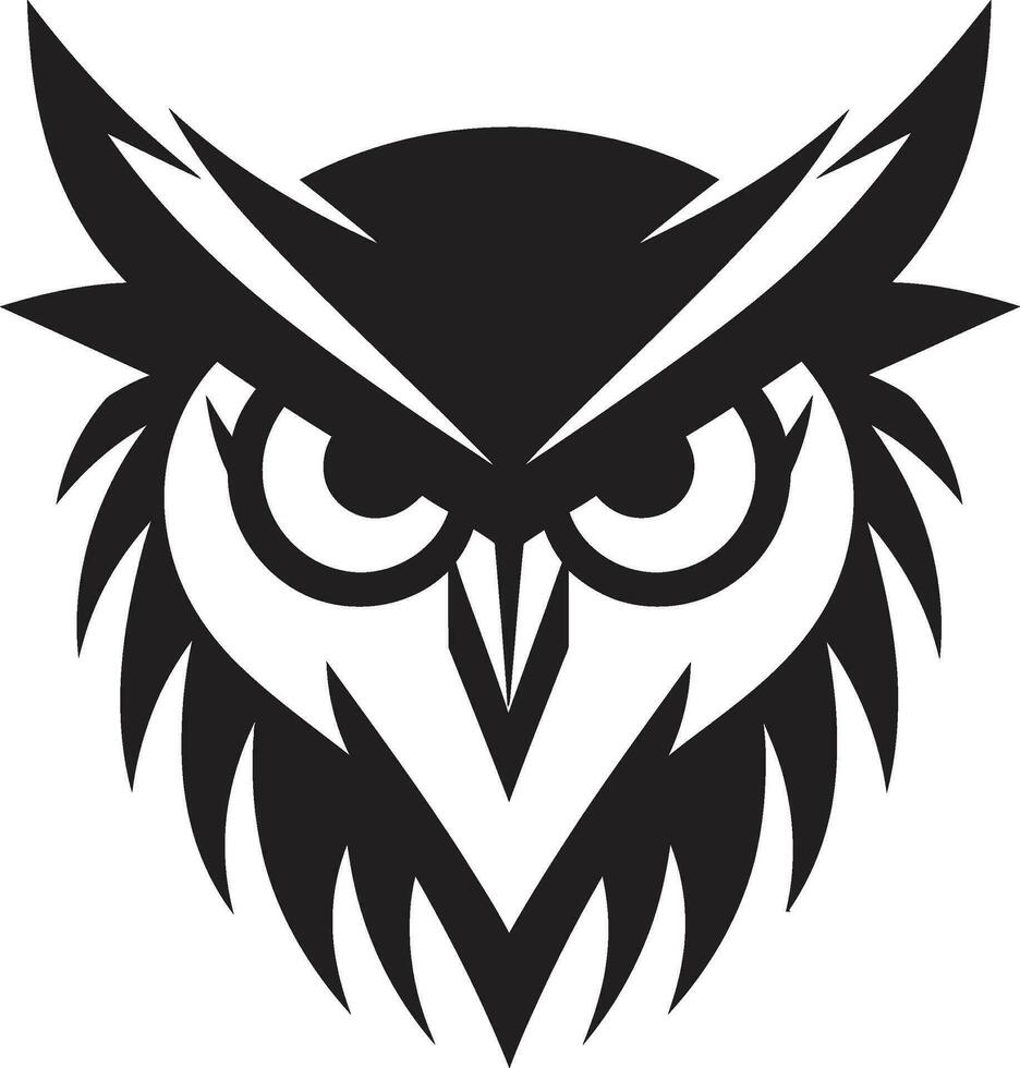 nuit Gardien hibou art géométrique hibou logo marque vecteur